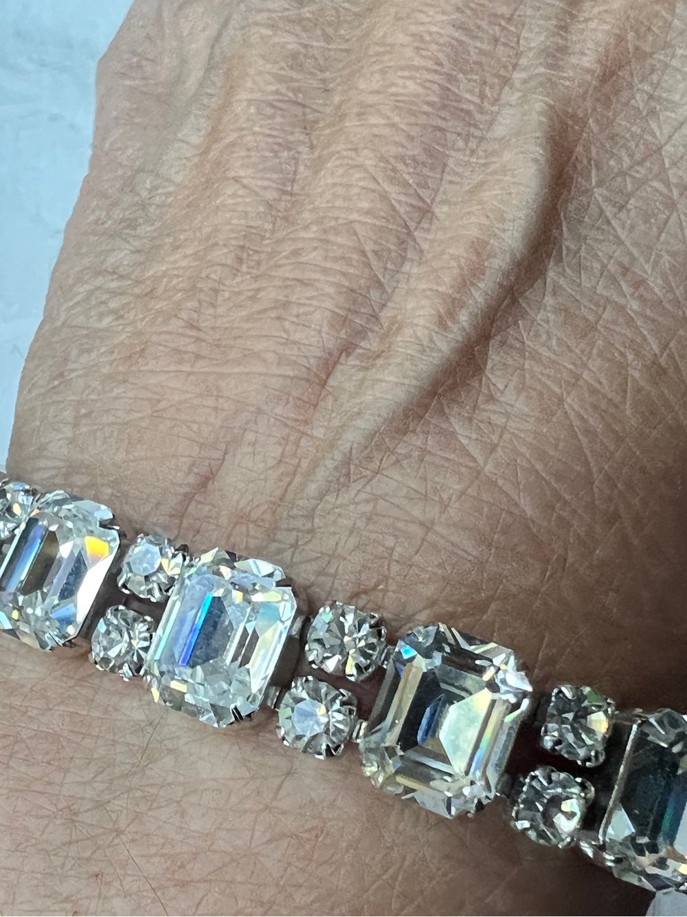 Rare Albert Weiss Vintage Rhinestone Crystal Bracelet